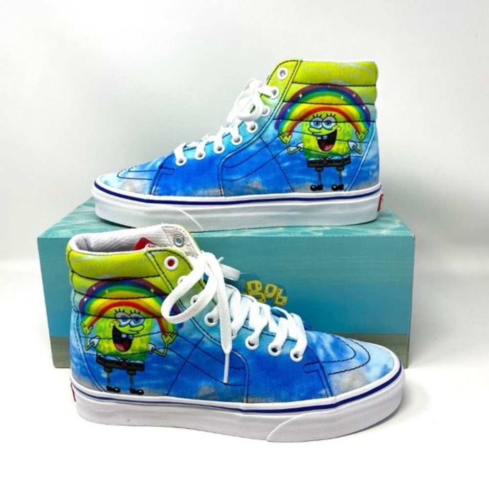 Vans SpongeBob SquarePants Collaboration SK8-Hi Blue Men's High Tops VN0A32QGZAW - Picture 4 of 10